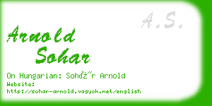 arnold sohar business card